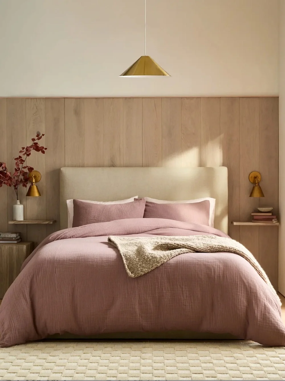 NWT Quince Fig Organic Cotton Gauze Duvet Cover and Sham Set!